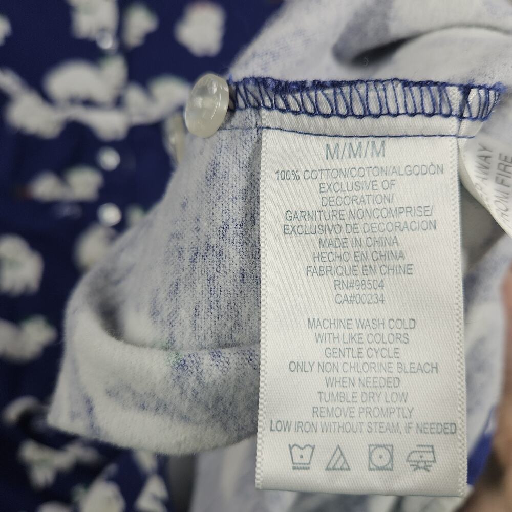 Lanz Salzburg Puppy Love Flannel Nightgown Womens M Cotton Yorkie Navy Blue - Picture 6 of 13
